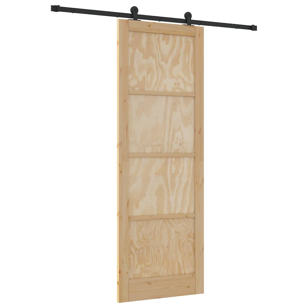 Set di Porte Scorrevoli Naturale e nero 83 x 232 cm 3333368