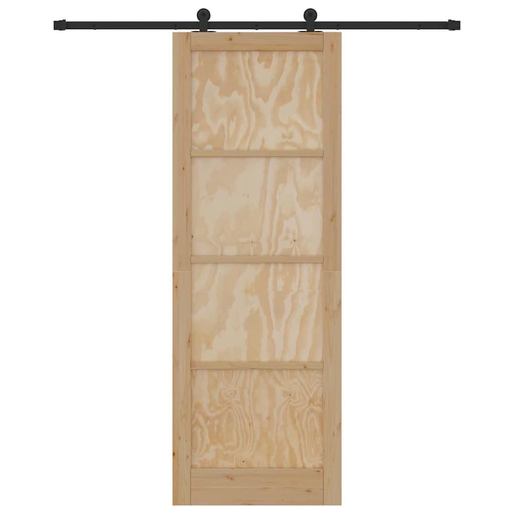 Set di Porte Scorrevoli Naturale e nero 83 x 232 cm 3333368