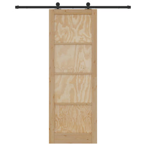 Set di Porte Scorrevoli Naturale e nero 83 x 232 cm 3333368