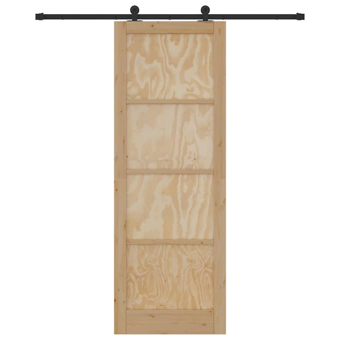 Set di Porte Scorrevoli Naturale e nero 83 x 232 cm 3333368