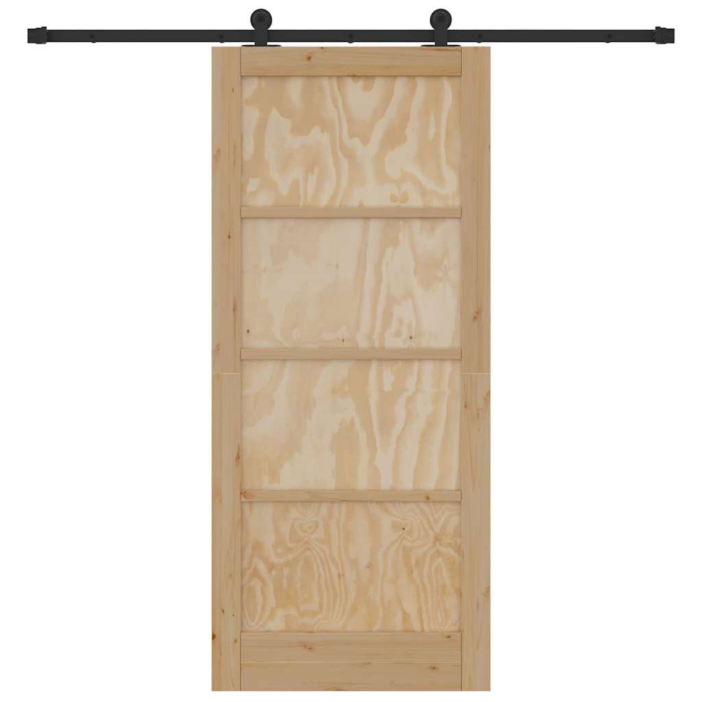 Porta scorrevole  con set hardware 86x198.5 cm in legno massello di pino 3333370