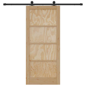 Porta scorrevole  con set hardware 86x198.5 cm in legno massello di pino 3333370