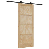 Porta scorrevole  con set hardware 86x211 cm in legno massello pino 3333372