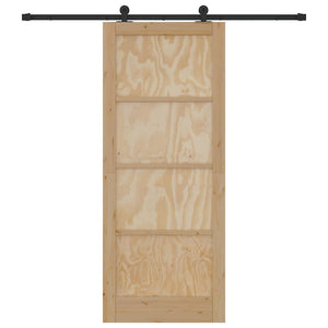Porta scorrevole  con set hardware 86x211 cm in legno massello pino 3333372