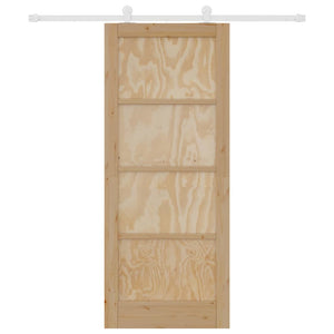Set di Porte Scorrevoli Manuale Naturale e bianco 83 x 202 cm 3333392