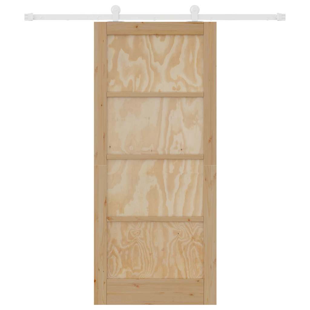Set di Porte Scorrevoli Manuale Naturale e bianco 86 x 198.5 cm 3333398