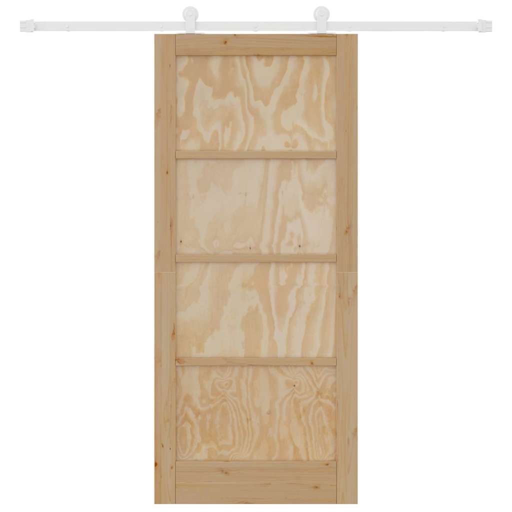 Set di Porte Scorrevoli Manuale Naturale e bianco 86 x 198.5 cm 3333426
