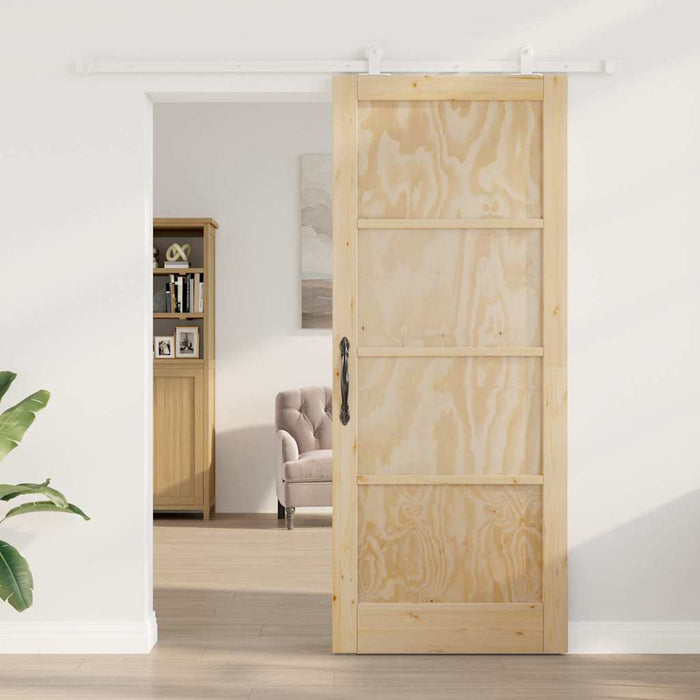 Set di Porte Scorrevoli Manuale Naturale e bianco 86 x 211 cm 3333428