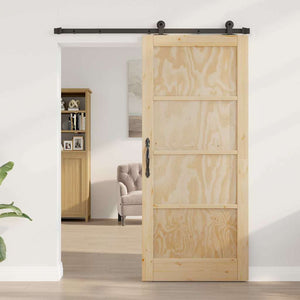 Porta Scorrevole con Set di Accessori 'ORKDAL'in Legno Massello di Pino 3333454
