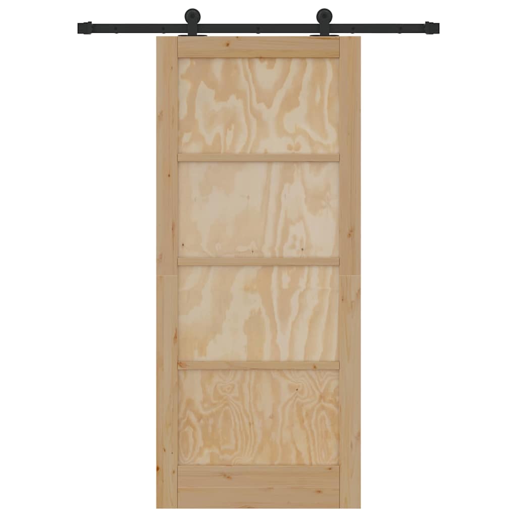 Porta Scorrevole con Set di Accessori 'ORKDAL'in Legno Massello di Pino 3333454