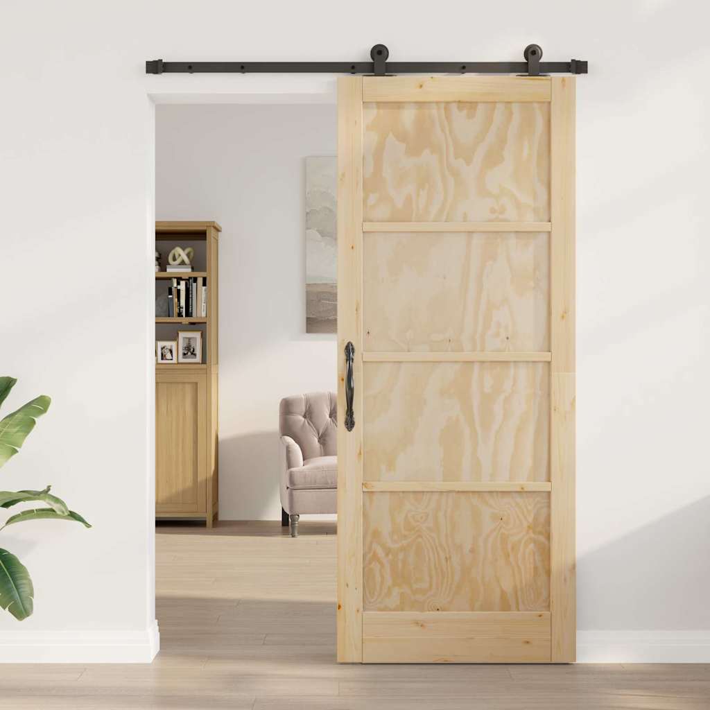 Set Porta Scorrevole  con Hardware 'ORKDAL'Legno Massello di Pino 3333456