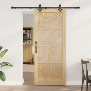 Porta scorrevole  con set di accessori 83x202 cm Legno massello di pino 3333504
