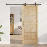 Porta scorrevole  con set di accessori 83x202 cm Legno massello di pino 3333504