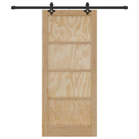 Porta Scorrevole  con Set di Ferramenta 86x198.5 cm in Legno Massello di Pino 3333510