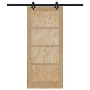 Porta Scorrevole  con Set di Ferramenta 86x198.5 cm in Legno Massello di Pino 3333510