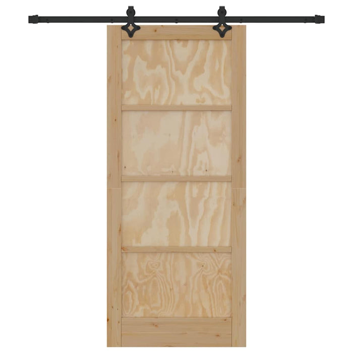 Porta Scorrevole  con Set di Ferramenta 86x198.5 cm in Legno Massello di Pino 3333510