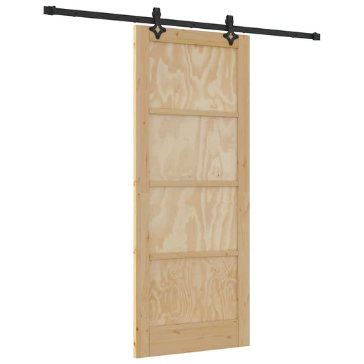 Porta Scorrevole Manuale Naturale e nero 83 x 202 cm 3333532