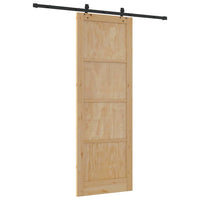 Porta Scorrevole Manuale Naturale e nero 83 x 232 cm 3333536