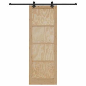 Porta Scorrevole Manuale Naturale e nero 83 x 232 cm 3333536