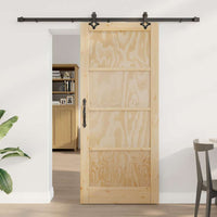 Porta Scorrevole Manuale Naturale e nero 86 x 198.5 cm 3333538