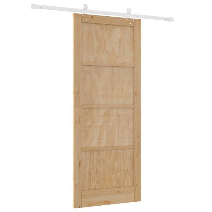 Porta Scorrevole  con Set di Accessori 86x211 cm Legno Massello di Pino 3333568