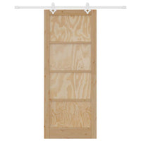 Porta Scorrevole  con Set di Accessori 86x211 cm Legno Massello di Pino 3333568