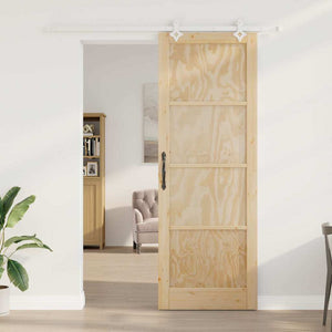 Porta Scorrevole Manuale Naturale e bianco 83 x 232 cm 3333592