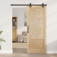 Porta Scorrevole con Set di Accessori 'ORKDAL'in Legno Massello di Pino 3333616