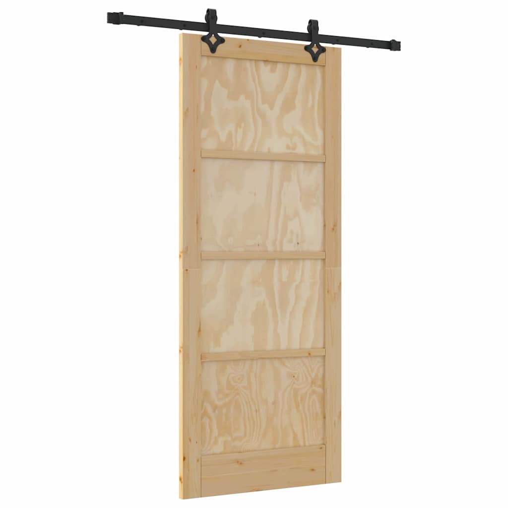 vidaXL Set Porta Scorrevole ORKDAL Naturale e nero 83 x 202 cm