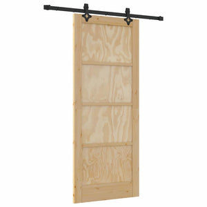 vidaXL Set Porta Scorrevole ORKDAL Naturale e nero 83 x 202 cm