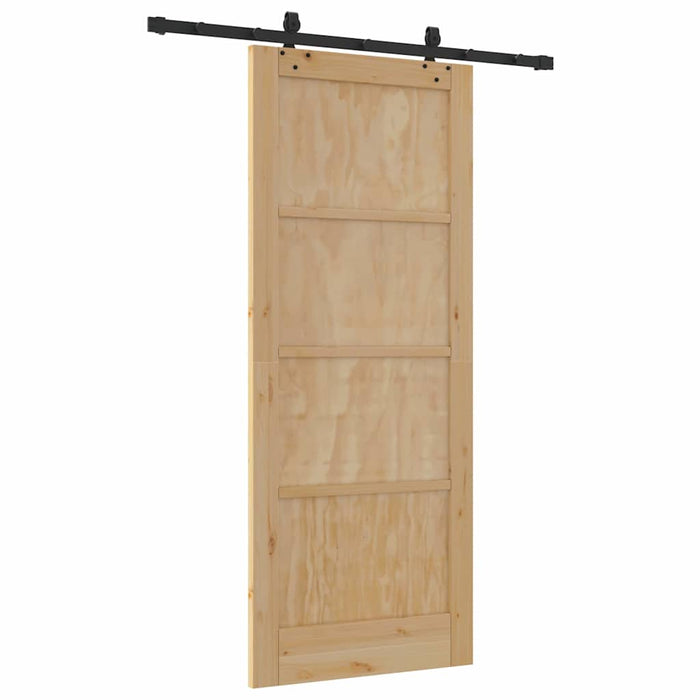 vidaXL Set Porta Scorrevole ORKDAL Naturale e nero 83 x 202 cm