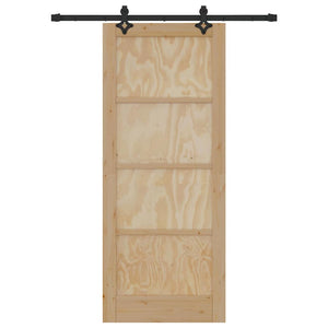 Porta Scorrevole con Set di Accessori 'ORKDAL'in Legno Massello di Pino 3333616