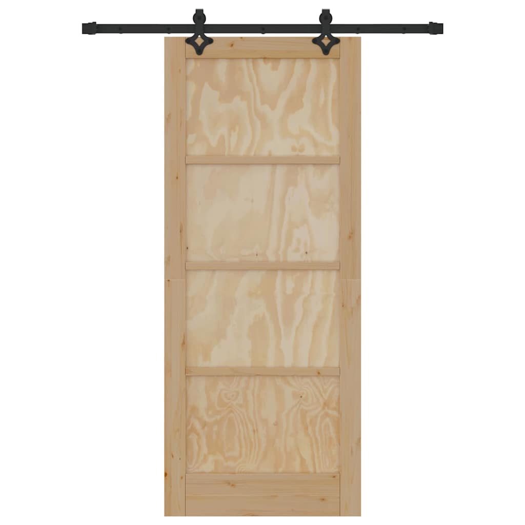 vidaXL Set Porta Scorrevole ORKDAL Naturale e nero 83 x 202 cm