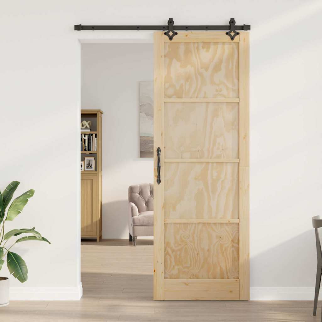 vidaXL Set Porta Scorrevole ORKDAL Naturale e nero 83 x 232 cm