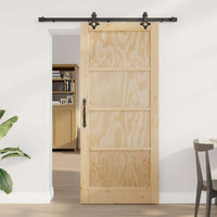 vidaXL Set Porta Scorrevole ORKDAL Naturale e nero 86 x 198.5 cm