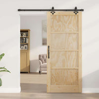 Set di Porta Scorrevole con Accessori 'ORKDAL'in Legno Massello di Pino 3333622