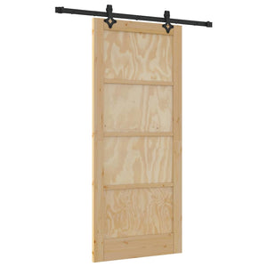 Set di Porta Scorrevole con Accessori 'ORKDAL'in Legno Massello di Pino 3333622