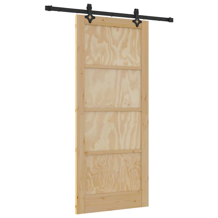 Set di Porta Scorrevole con Accessori 'ORKDAL'in Legno Massello di Pino 3333622