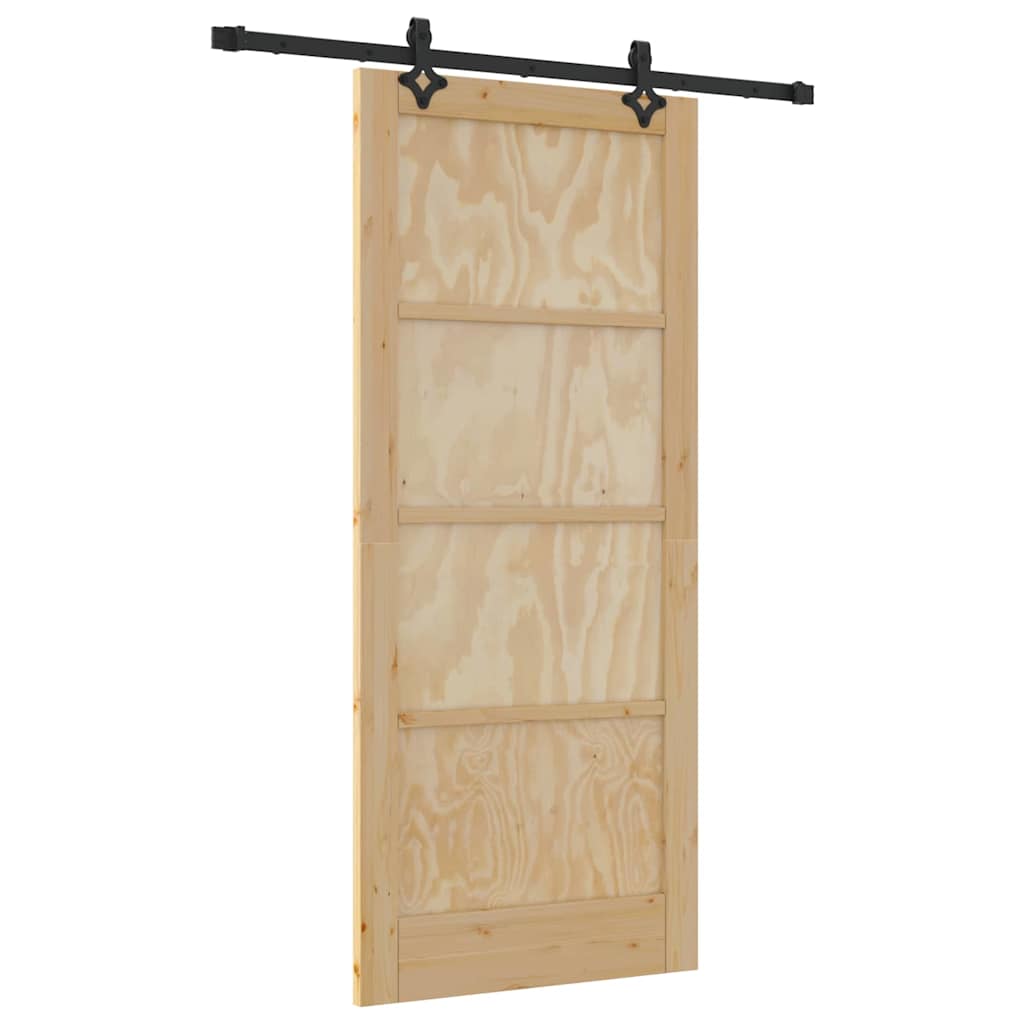 vidaXL Set Porta Scorrevole ORKDAL Naturale e nero 86 x 198.5 cm