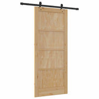Set di Porta Scorrevole con Accessori 'ORKDAL'in Legno Massello di Pino 3333622