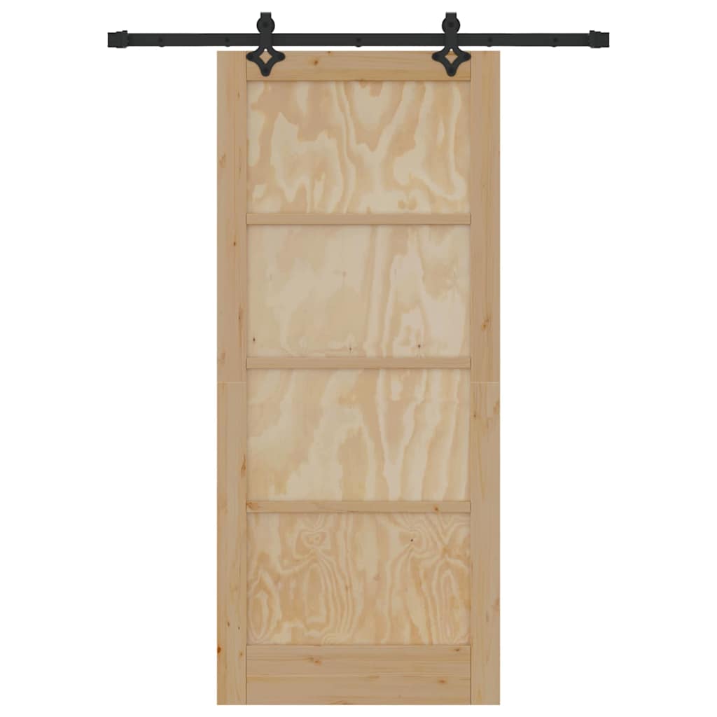 vidaXL Set Porta Scorrevole ORKDAL Naturale e nero 86 x 198.5 cm