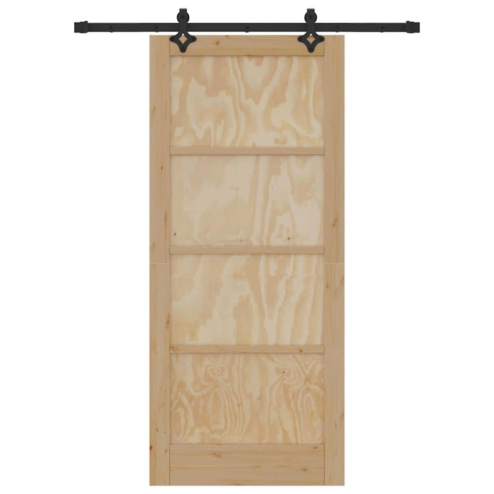 vidaXL Set Porta Scorrevole ORKDAL Naturale e nero 86 x 198.5 cm