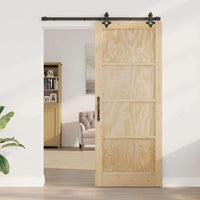 vidaXL Set Porta Scorrevole ORKDAL Naturale e nero 86 x 211 cm