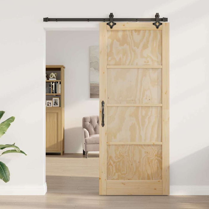 vidaXL Set Porta Scorrevole ORKDAL Naturale e nero 86 x 211 cm