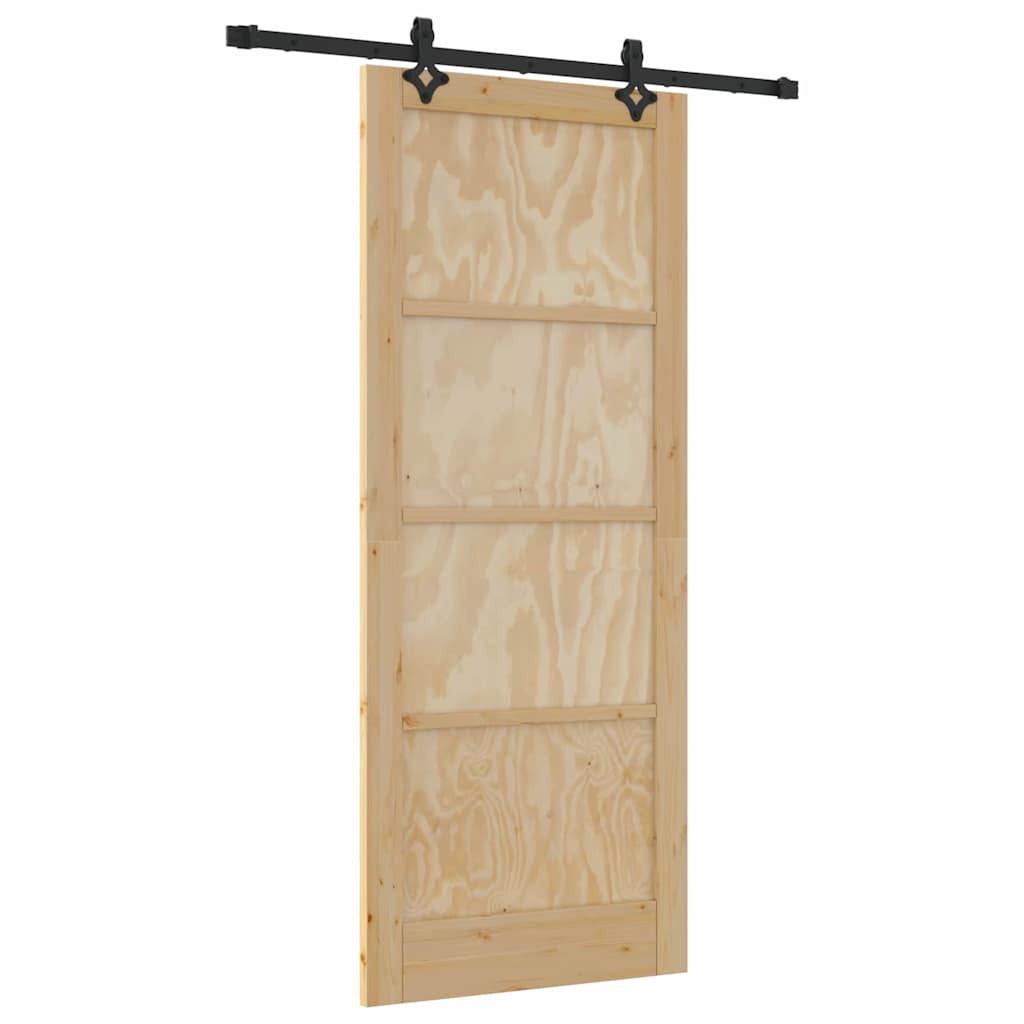 vidaXL Set Porta Scorrevole ORKDAL Naturale e nero 86 x 211 cm