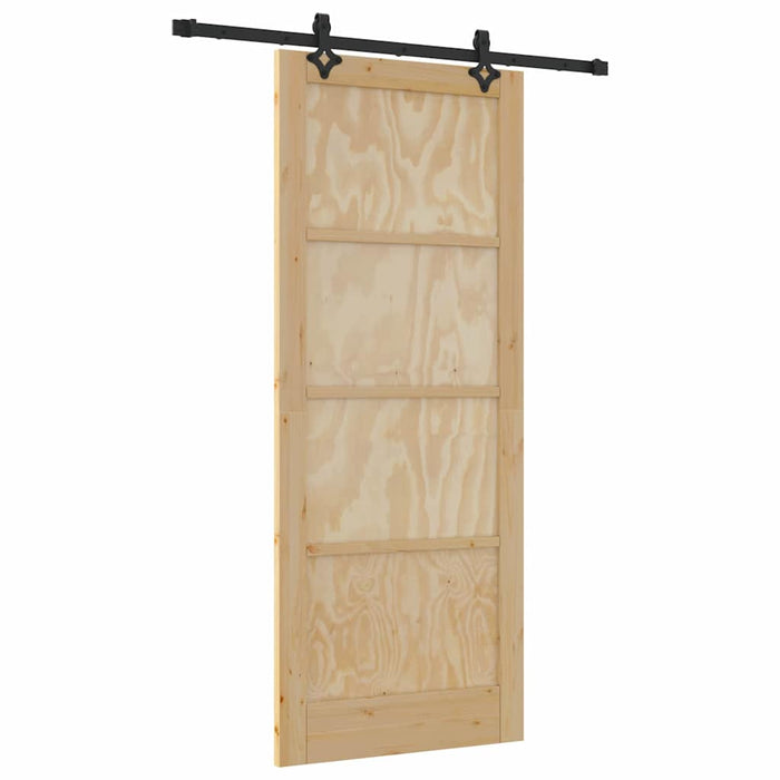 vidaXL Set Porta Scorrevole ORKDAL Naturale e nero 86 x 211 cm
