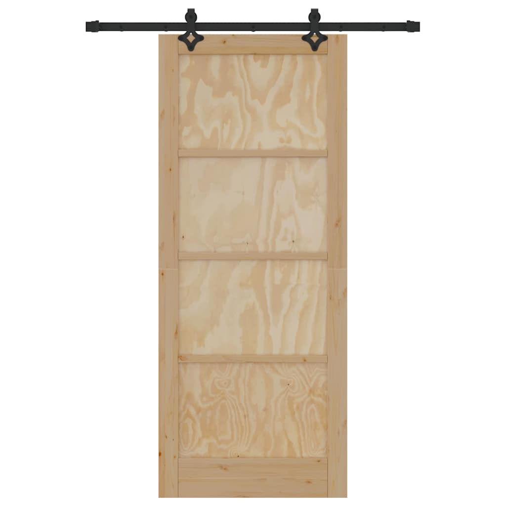 vidaXL Set Porta Scorrevole ORKDAL Naturale e nero 86 x 211 cm