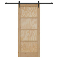 Porta Scorrevole Manuale Naturale e nero 83 x 202 cm 3333672