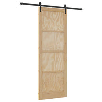 Porta Scorrevole Manuale Naturale e nero 83 x 232 cm 3333676