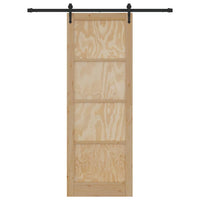 Porta Scorrevole Manuale Naturale e nero 83 x 232 cm 3333676